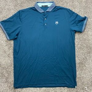 Grayson men's‎ golf polo 2xl Geometric plain blue performance Stretch